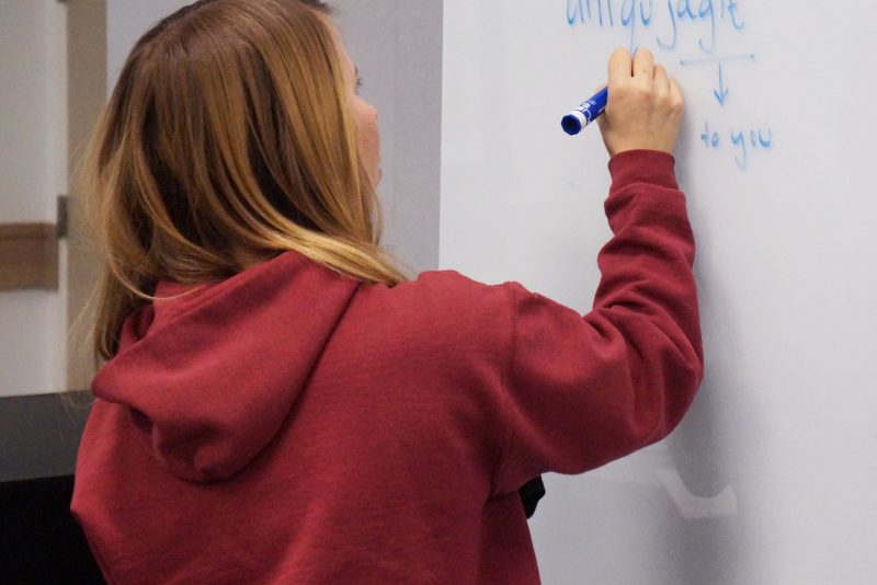 Inuk student Writing