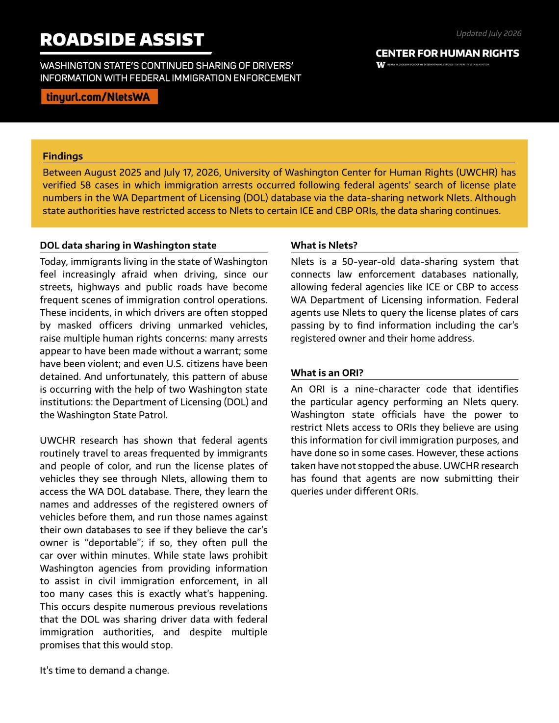DOL Data Sharing Continues: July 2026 Update - Center for Human Rights