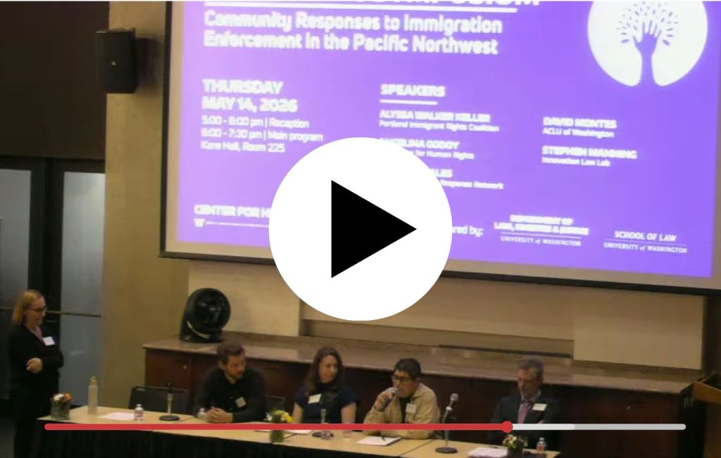 Screenshot of a paused watch screen for the recorded panel of the Spring Symposium
